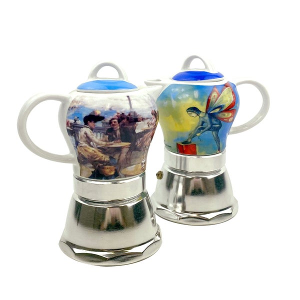 Mornest Vintage Porcelain Ceramic Italian Stove Top Espresso Coffee Maker 3-4... Carousel 2