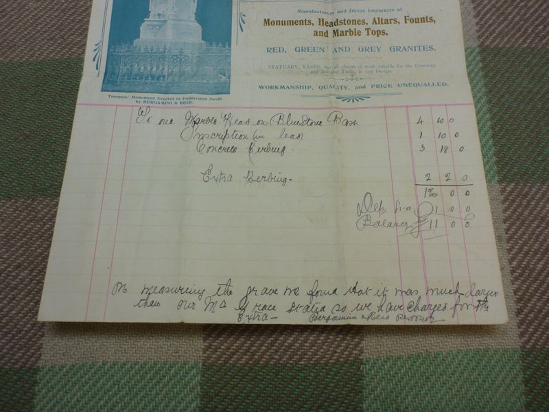 Vintage NZ Document 1906 Bergamini & Reid Sculptors Dunedin New Zealand Carousel 3