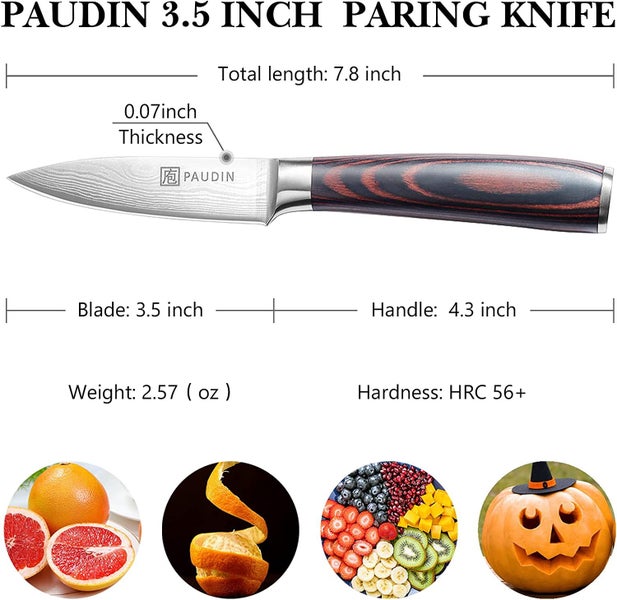 Paudin Chef Knife, Kitchen Knife, 3.5" Pairing Knife Carousel 2