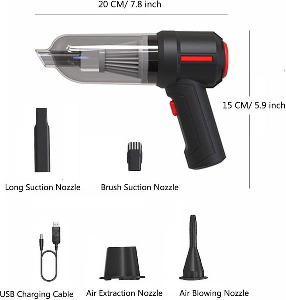 3 In 1 Car Portable Handheld Vacuum Cleaner,cordless Duster Blower,portable Vacu Carousel 10