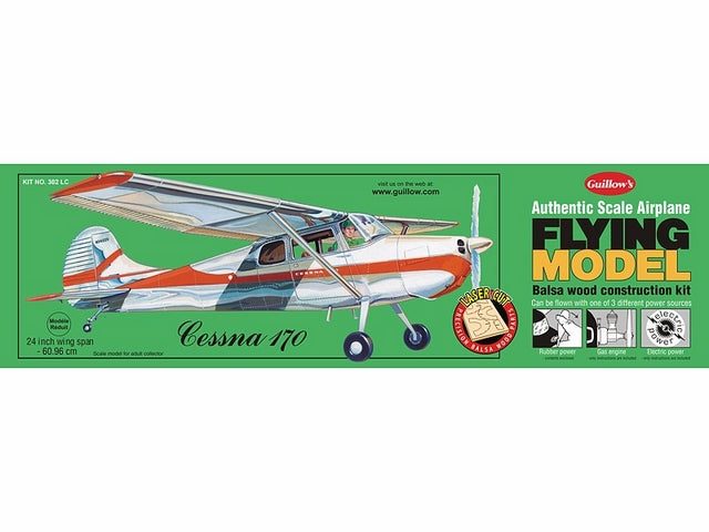 Guillows Cessna 170 1:18 Scale Balsa Model Kit, 609mm WS Carousel 1