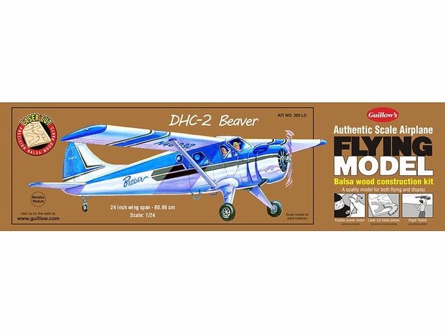 Guillows DHC-2 Beaver1:24 Scale Laser Cut Balsa Model Kit, 609mm WS Carousel 1