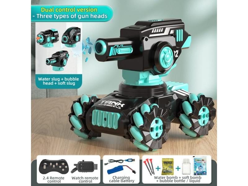 Mini 4WD Off-Road Rc Tank Spray Fog Kids 6 Remote Control Car Toy Carousel 1
