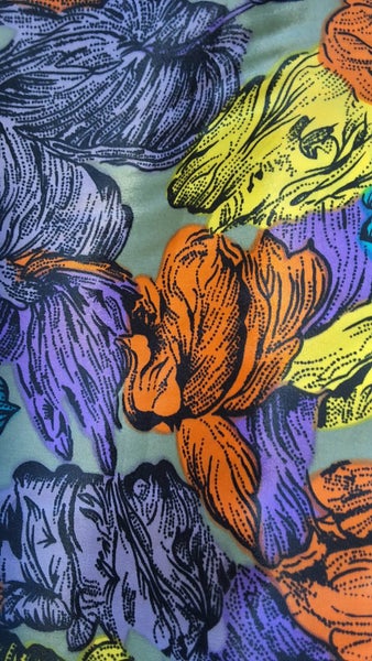 YELLOW,PURPLE,BLUE AND ORANGE FABRIC Carousel 1