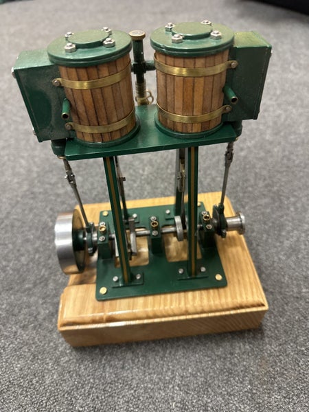 Twin Simple Vertical Marine Steam Engine Model Carousel 1