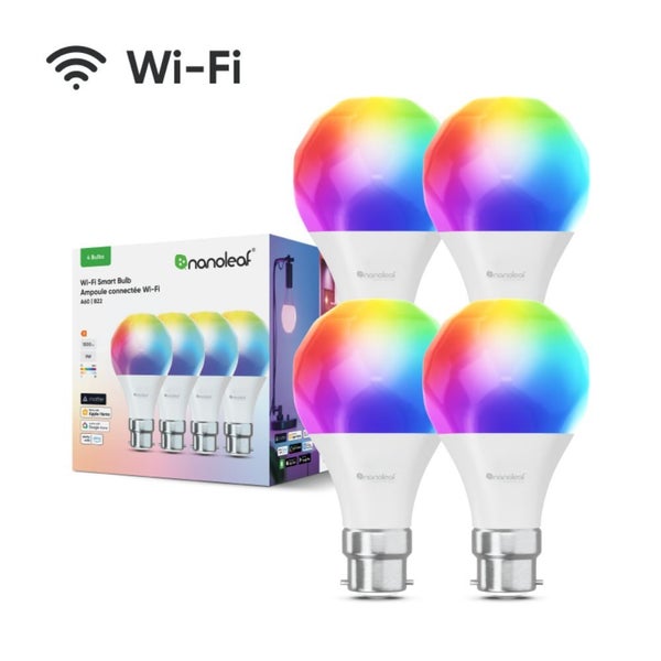 Nanoleaf Essentials Smart Bulb Light B22 (Wi-Fi) - 4 Pack Carousel 1
