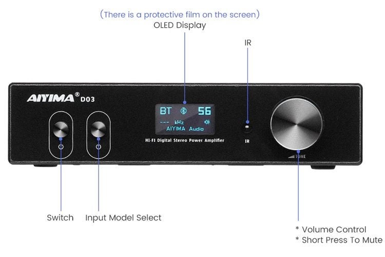 AIYIMA D03 Bluetooth AptX DAC 150W x 2 Channel Amplifier Carousel 2