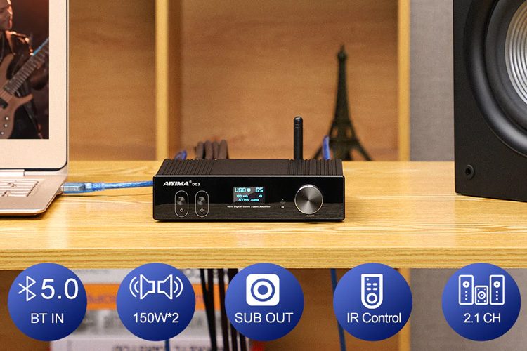AIYIMA D03 Bluetooth AptX DAC 150W x 2 Channel Amplifier Carousel 6