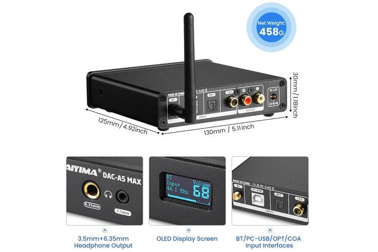 AIYIMA DAC A5 Max Bluetooth DAC Headphone Amplifier Carousel 2