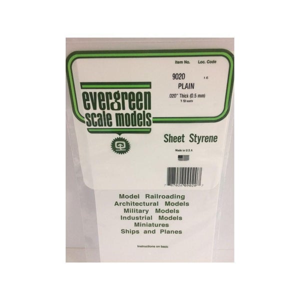 Evergreen Styr Sheets 6X12 Pl Wht .020 Thk (3) Carousel 1