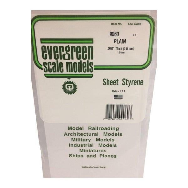 Evergreen Styr Sheets 6X12 Pl Wht .060 Thk (1) Carousel 1
