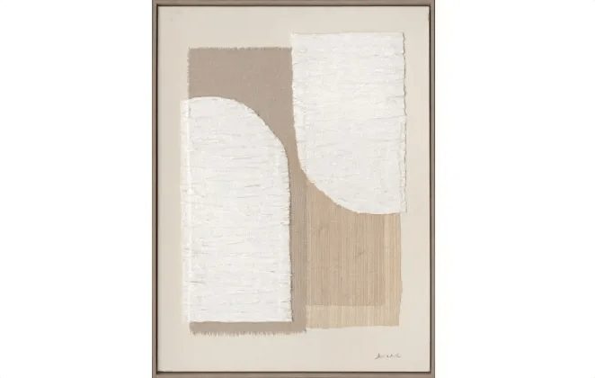 Shapes Hand Painted Framed Canvas - Natural Carousel 1