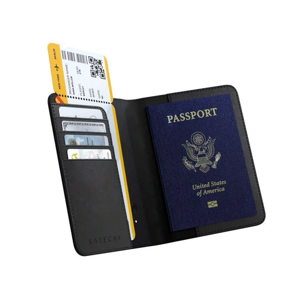 Satechi Vegan-Leather FindAll Passport Cover (Black) Carousel 1