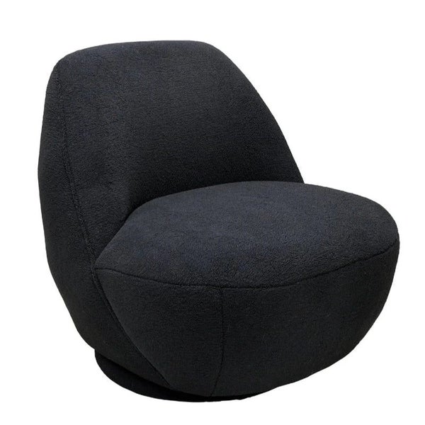 Baxter Boucle Swivel Chair - Black Carousel 1