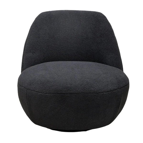 Baxter Boucle Swivel Chair - Black Carousel 2