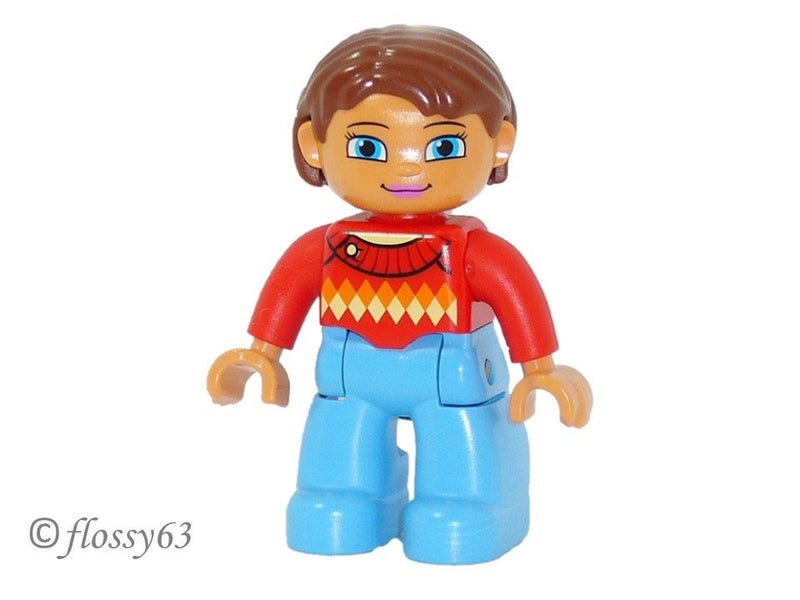 ®™DUPLO - Female, Med Blue Legs, Red Sweater, Diamond Pattern,~Retired 2017~ Carousel 1