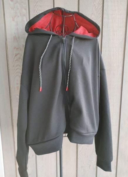 Black long sleeve full zip Hoodie Sports Illustrated Womens pockets Fashion NEW Carousel 2