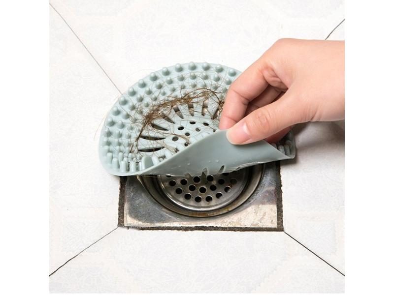 4pcs Hair Catcher Home Drain Strainers Traps Floor Rubber Shower Drain Covers Carousel 1