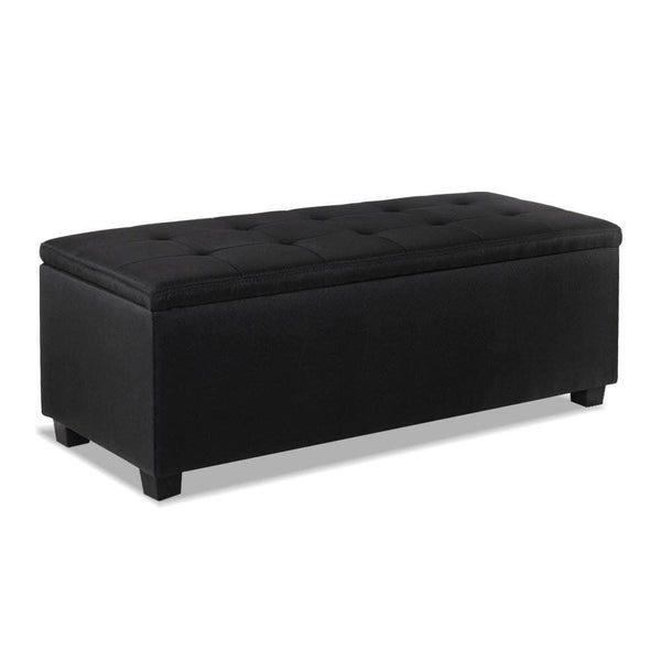 Artiss Large Fabric Storage Ottoman - Black Carousel 1