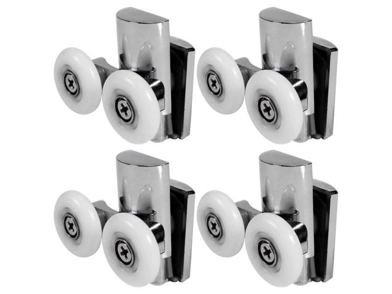 Promotion! 4Pcs Shower Door Wheels 23Mm Shower Door Rollers Heavy Duty Zinc Carousel 1