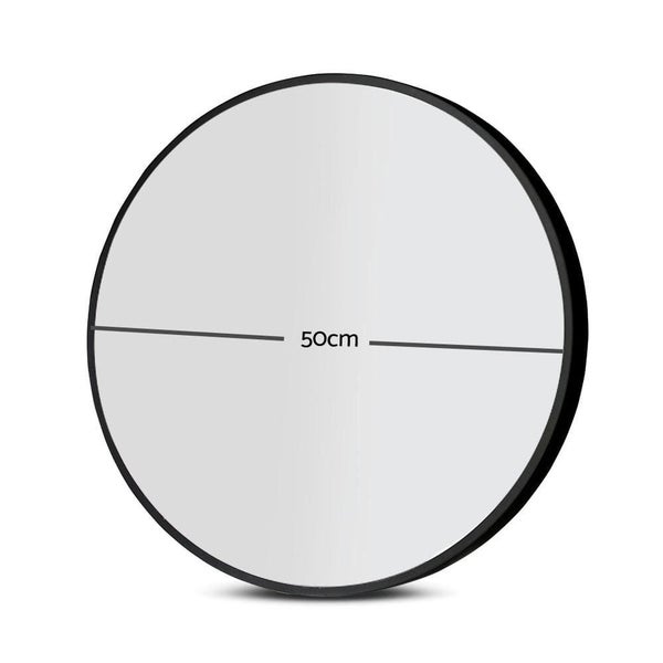 Embellir Round Wall Mirror 50cm Makeup Bathroom Mirror Frameless63039328384257111