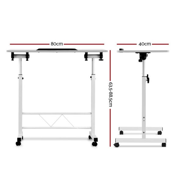 Portable Mobile Laptop Desk Notebook Computer Height Adjustable Table Sit Stand Carousel 2