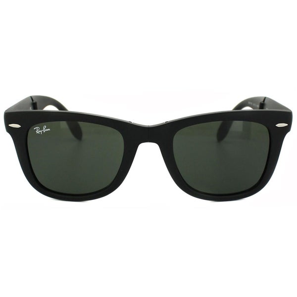 Ray-Ban Sunglasses Folding Wayfarer 4105 Matt Black Green 601S Carousel 1