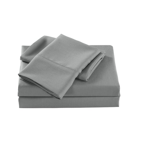 2000 Thread Count Bamboo Cooling Sheet Set Ultra Soft Bedding Single Mid Grey Carousel 1