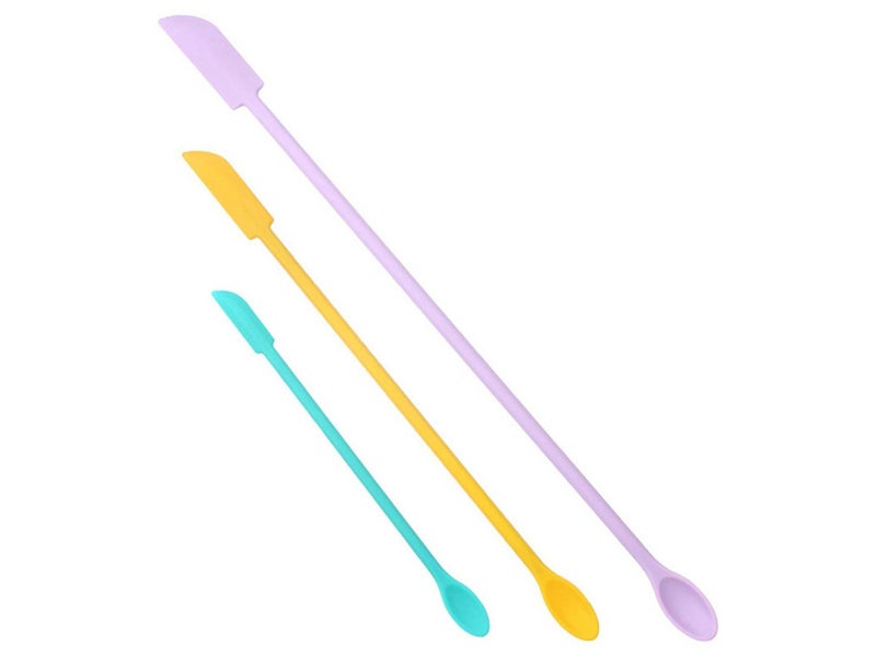 3Pcs Mini Spatula Silicone Spatula Set for Cosmetic Bottle Cosmetic Jar Carousel 1