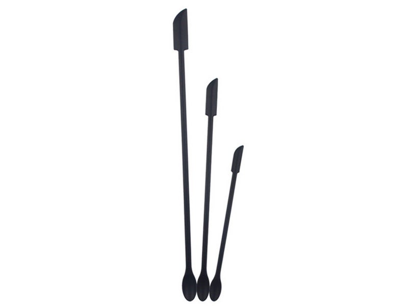 3Pcs Mini Spatula Silicone Spatula Set for Cosmetic Bottle Cosmetic Jar Black Carousel 2