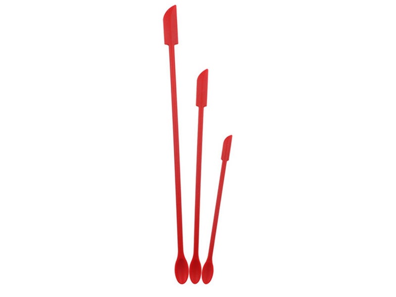 3Pcs Mini Spatula Silicone Spatula Set for Cosmetic Bottle Cosmetic Jar Red Carousel 2