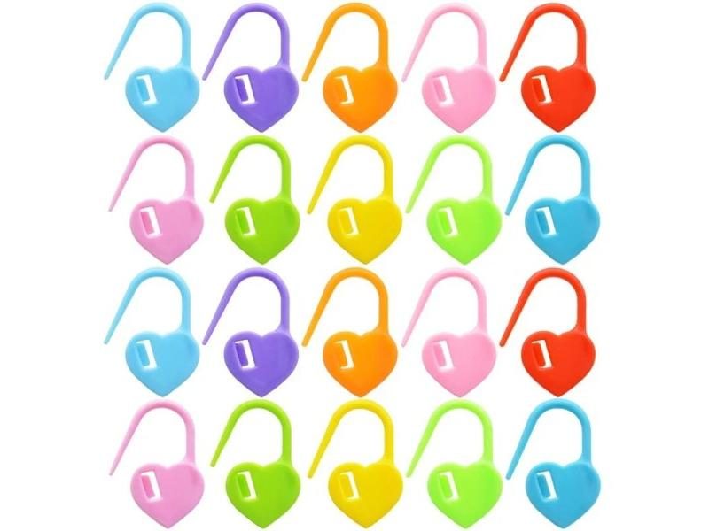 50/100pcs Heart Knitting Crochet Markers Locking Stitch Needle Clip Markers Carousel 1