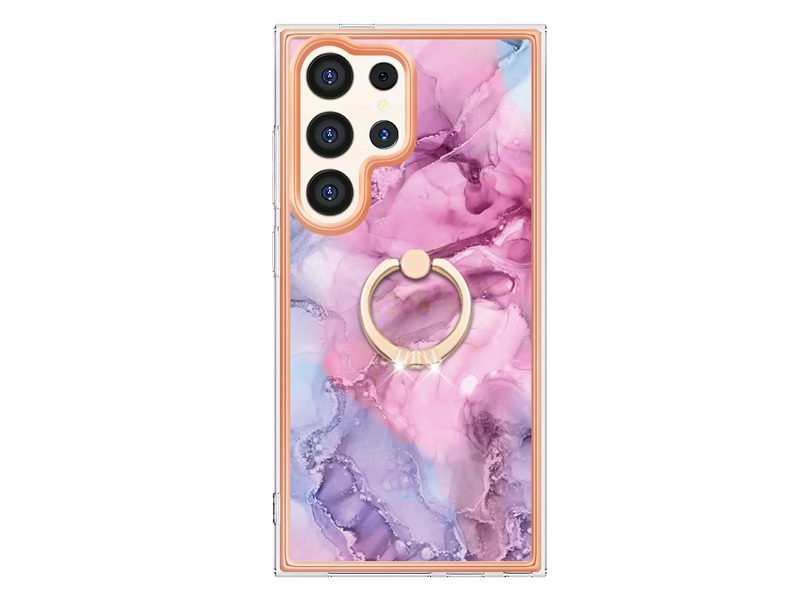 Finger Ring Kickstand Case Cover for Samsung Galaxy S24 Ultra Marble Carousel 3