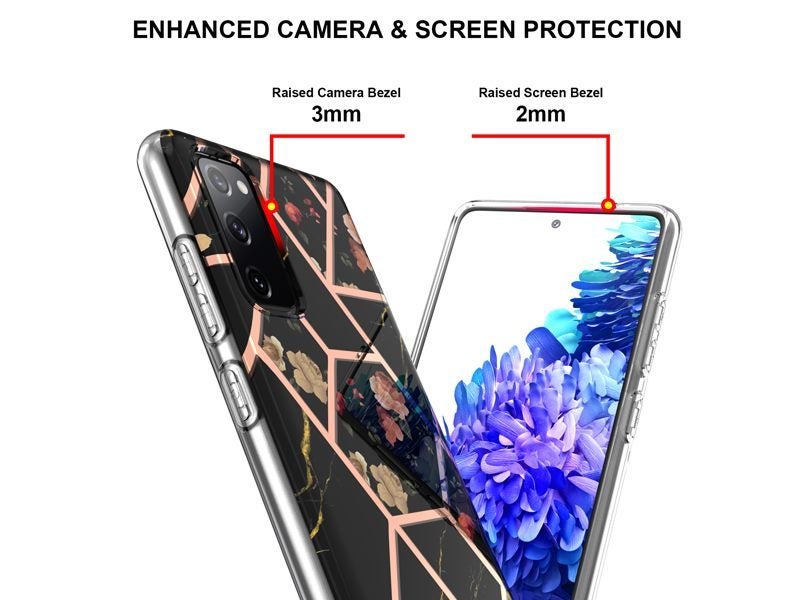 Case Cover for Samsung Galaxy S20 FE Marble and Flower Carousel 2