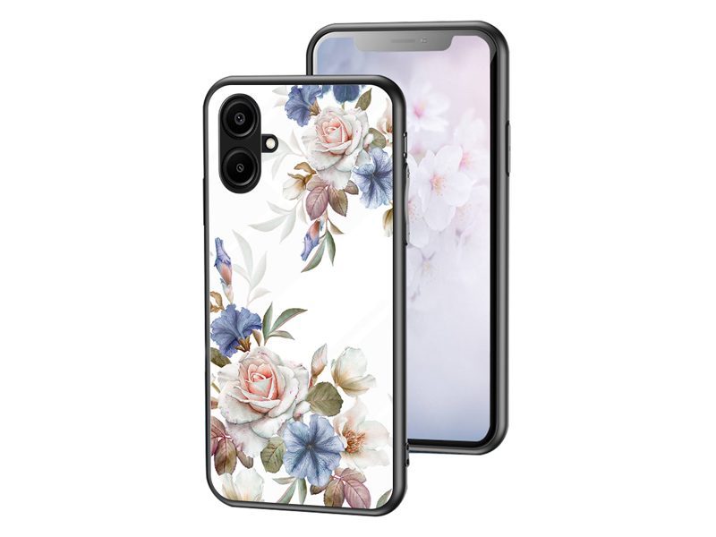 Slim Tempered Glass Case Cover for Samsung Galaxy A06 Flower Carousel 1