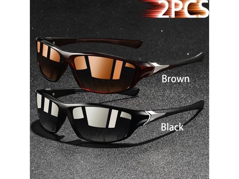1-2-3 Pieces Vintage Sports Sunglasses Men Women Fishing Running Cycling Carousel 1
