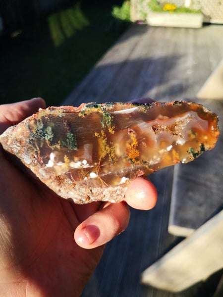 Moss Agate with plumes carving slab Stunning pattern Carousel 1