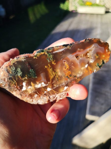 Moss Agate with plumes carving slab Stunning pattern Carousel 2