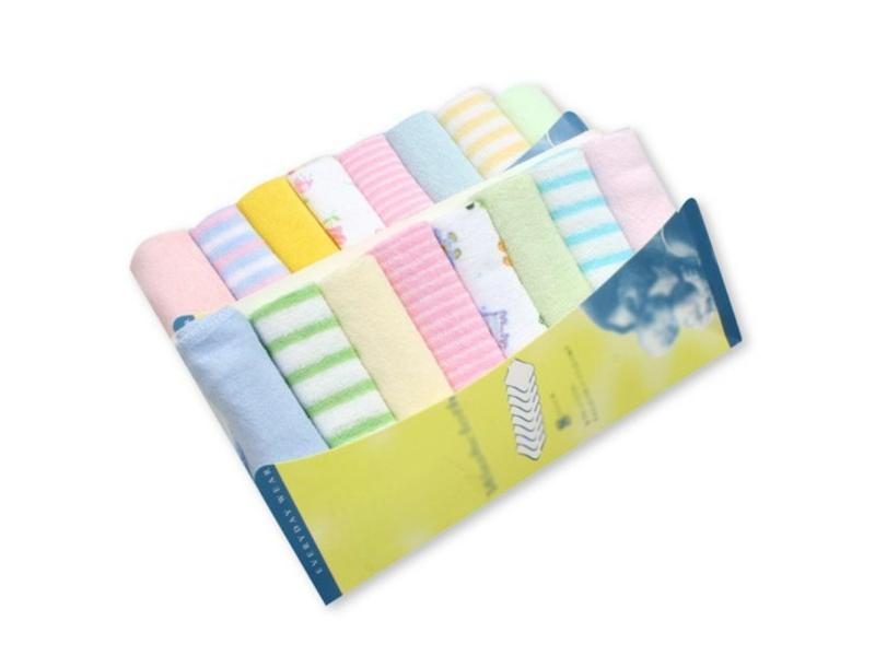 8pcs/pack Muslim Cotton Newborn Baby Towel Baby Wash Cloth Square Handkerchief Carousel 1