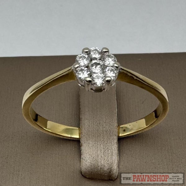 18ct Yellow Gold 0.30ct TDW Diamond Cluster Ring ~ $3,000! Carousel 1