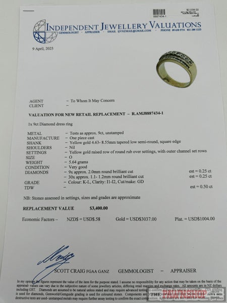 9ct Yellow Gold 0.50ct TDW Diamond Dress Ring ~ $3,400! Carousel 7