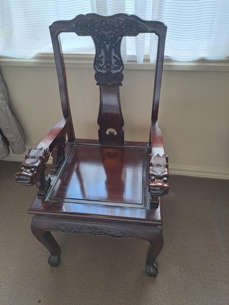 Dining Table and 6 chairs - Beautiful Rosewood with intricate carving.62863844291841119