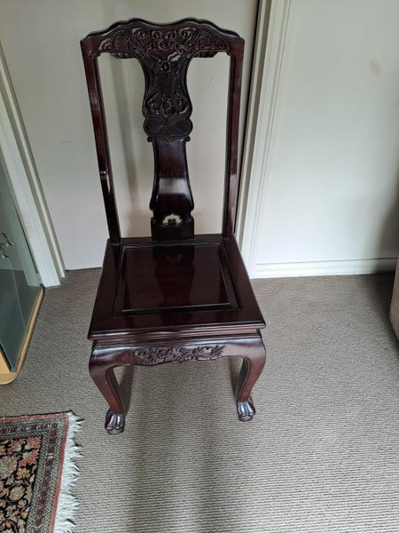 Dining Table and 6 chairs - Beautiful Rosewood with intricate carving.62863844291841113