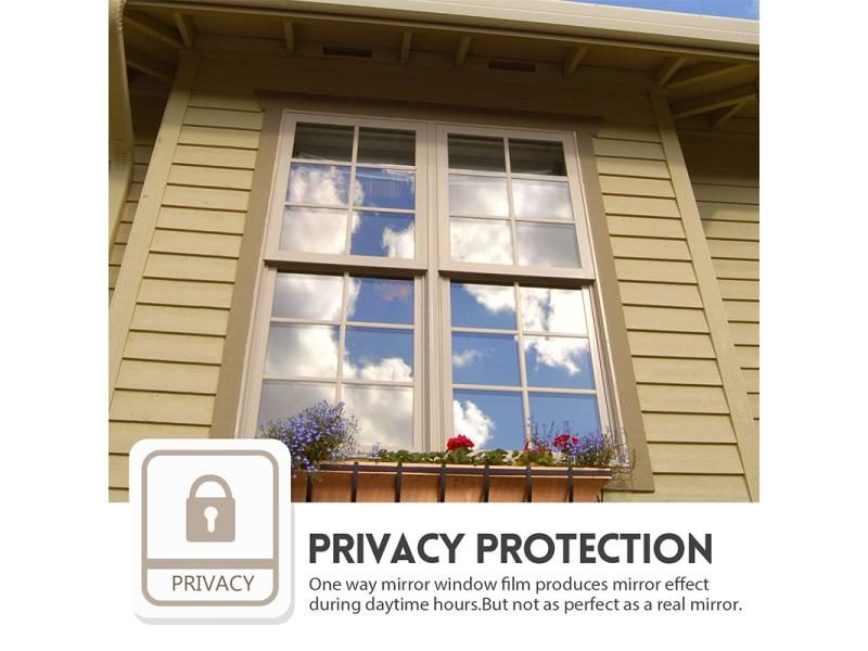 Heat Insulation Anti-UV Privacy Protection Window Film Stickers Tea Silver Carousel 1