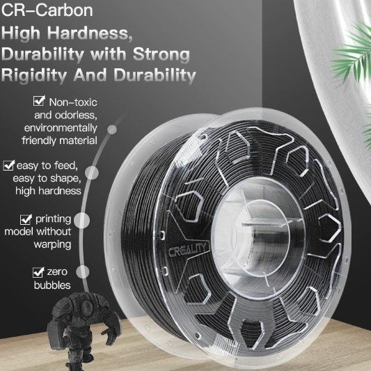 Creality CR-PLA Carbon BLACK Filament 1KG Spool, 1.75mm Carousel 1
