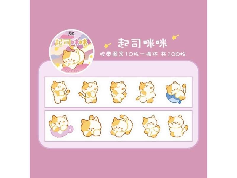 100 Pcs/roll Kawaii Cartoon Dot Washi Tape Cute Hamster Penguin Rabbit Bear Carousel 1