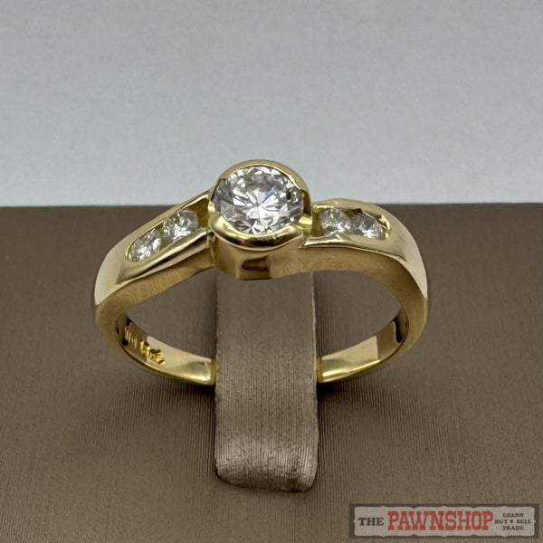 18ct Yellow Gold Diamond Solitaire Ring with Shoulder Diamonds ~ $6,800! Carousel 2