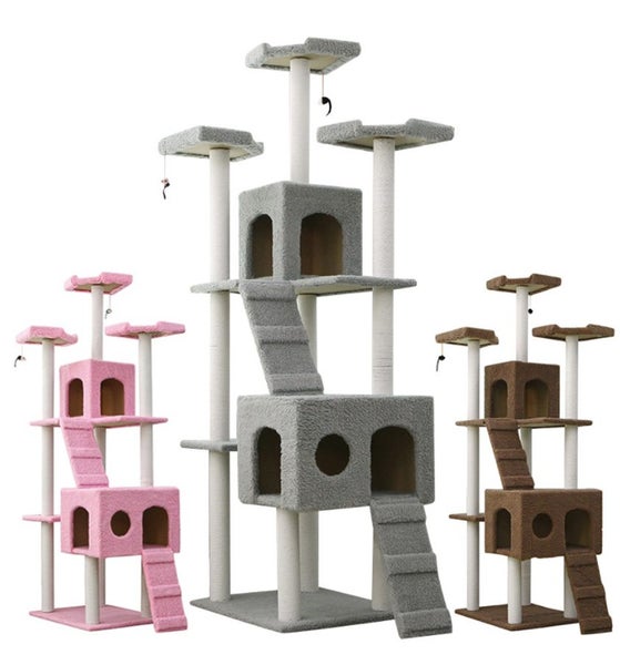 185CM High Cat Tree House Scratching Post Condo - BLACK Carousel 4