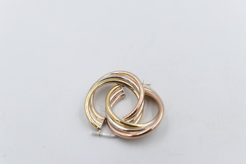 9ct Gold 3 tone crossover Earrings 200BC698/9900 Carousel 1