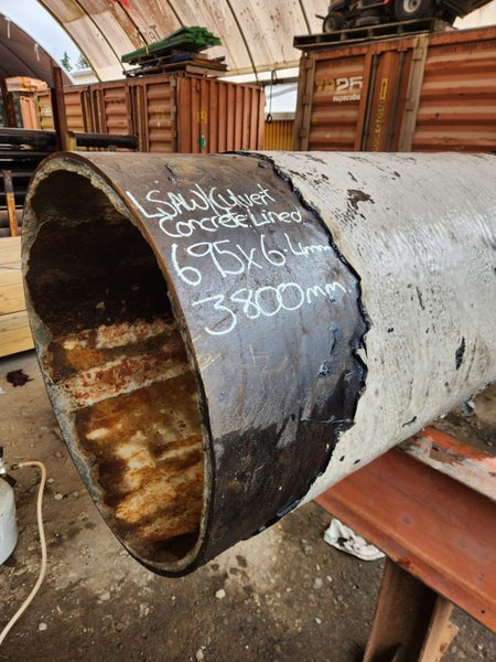 Steel Concrete Lined Culvert Pipe, 695mm OD x 6.4mm WT x 3800mm L Carousel 1